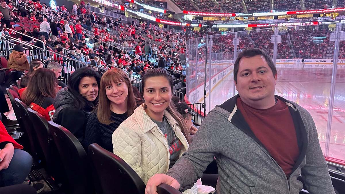 The Clyde Paul team at the NJ Devil's game.